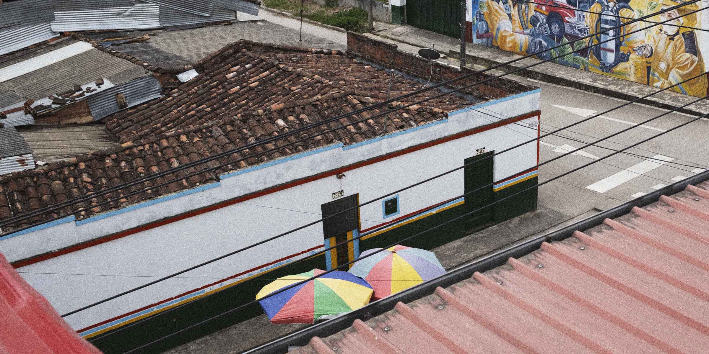 A rural town block in Colombia