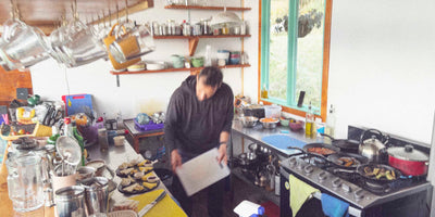 Chef working in a rural kitchen