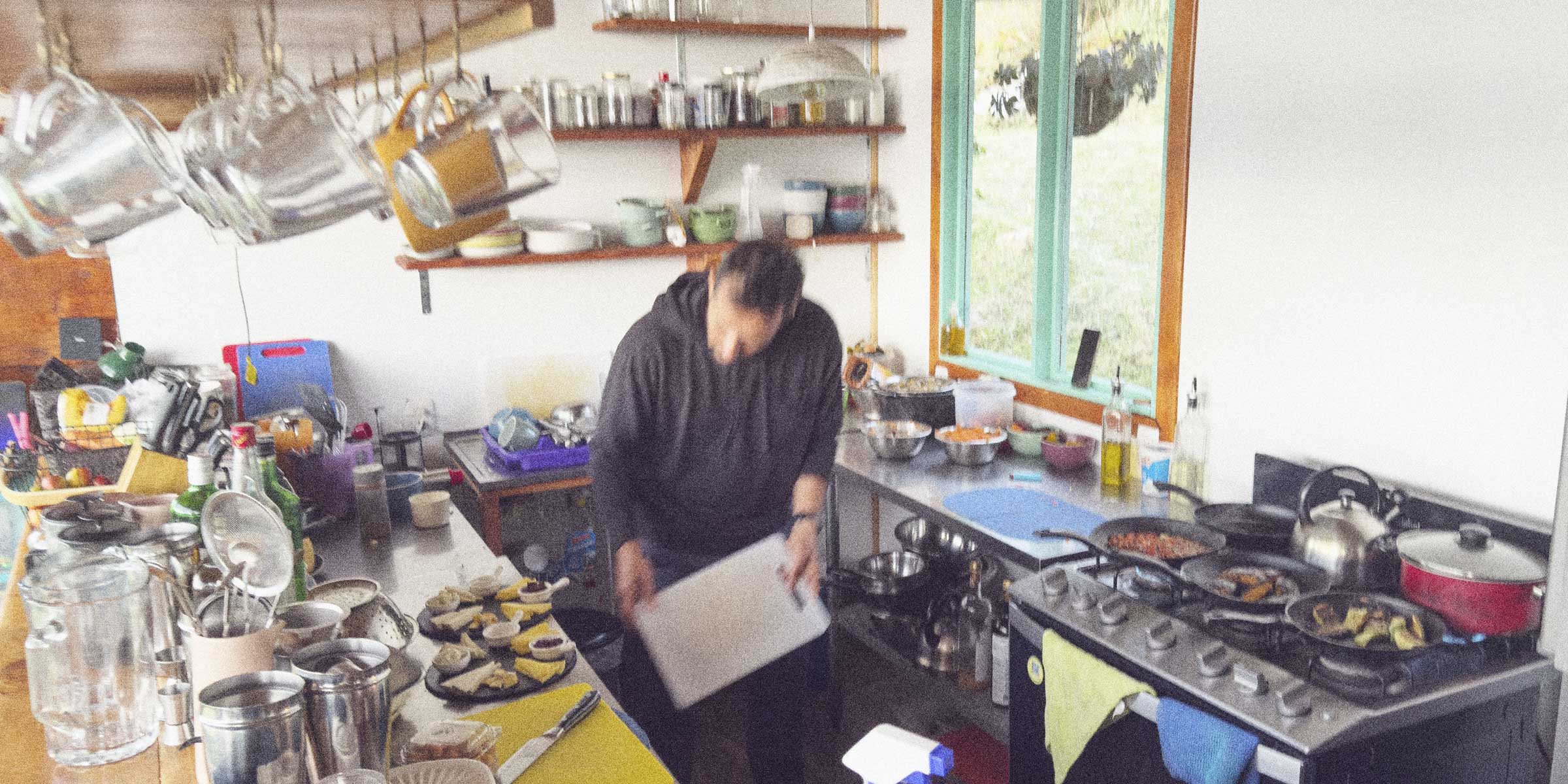 Chef working in a rural kitchen