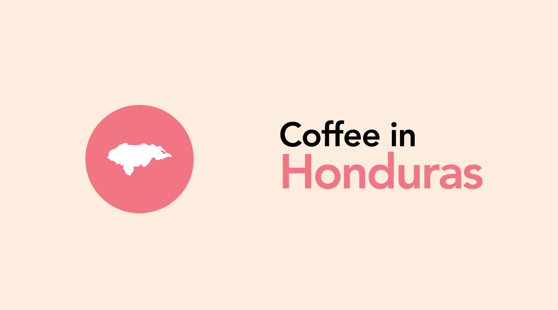 Peach graphic with "Coffee in Honduras" in pink and black text.