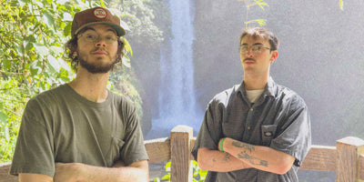 Jonathan and Grant in Costa Rica with a waterfall in the background