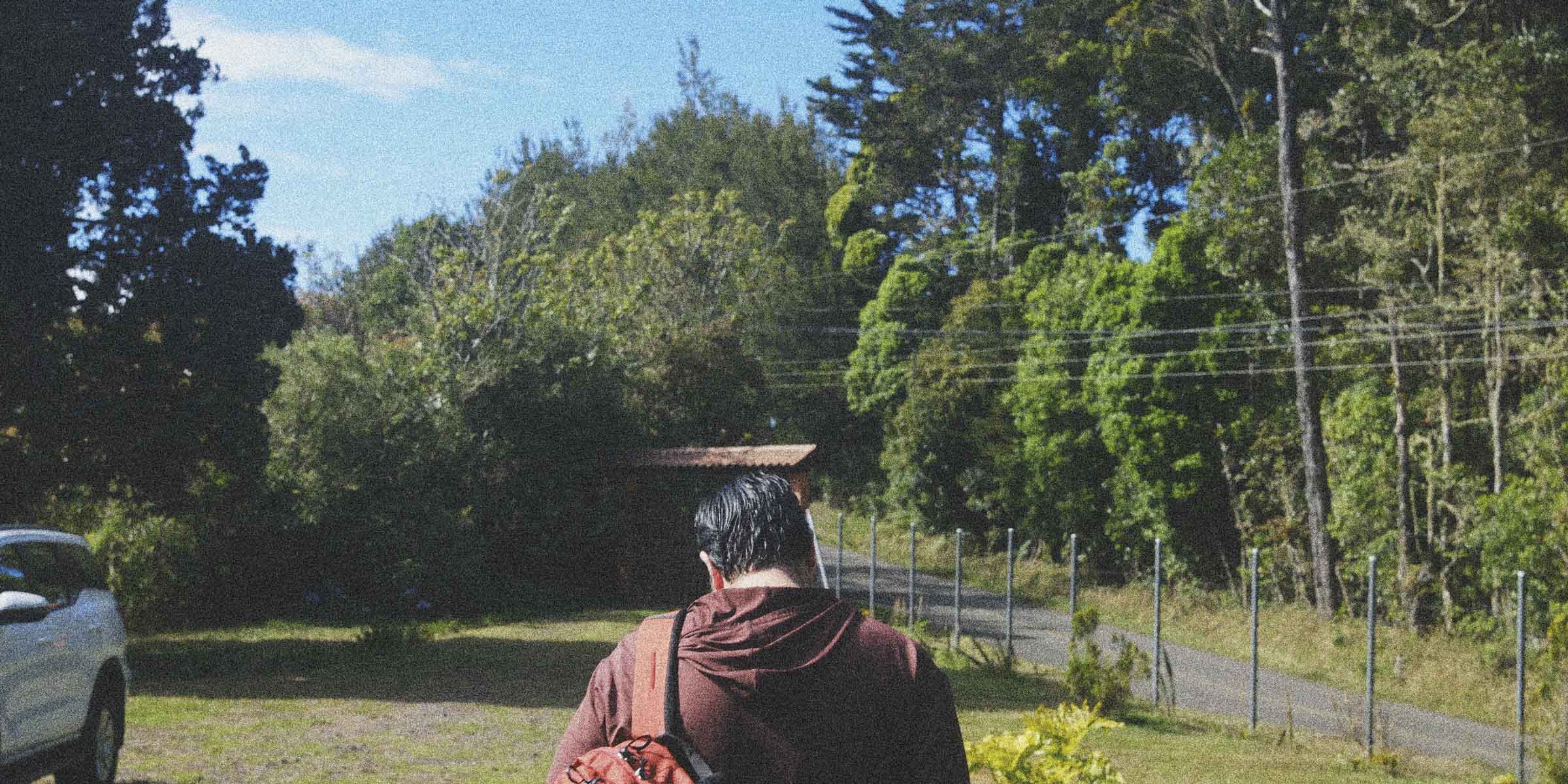 Matt walking in rural Costa Rica